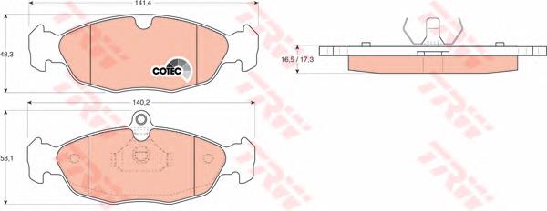Comprar GDB1040 TRW Pastillas delanteras de freno