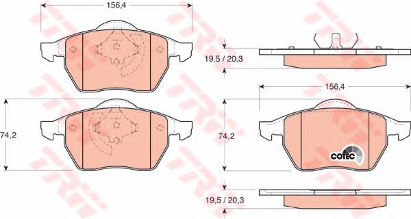 Pastillas de freno delanteras TRW GDB1200