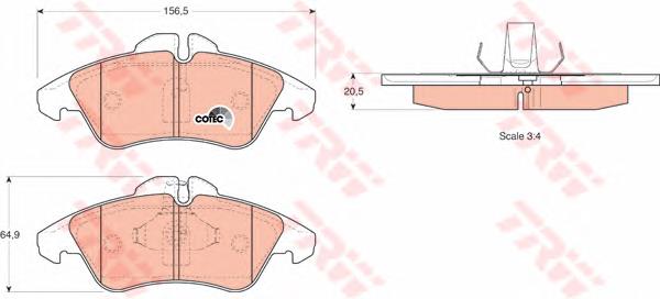Pastillas de freno GDB1220 TRW