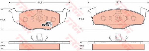 Pastillas de freno GDB1218 TRW