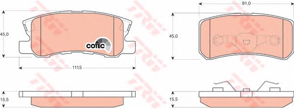 Pastillas de freno traseras GDB3247 TRW