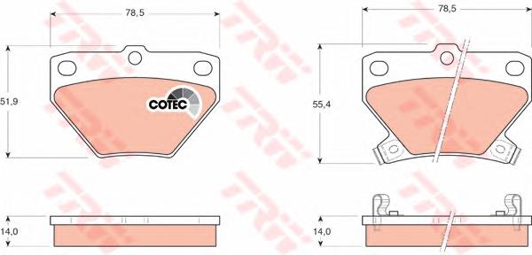 Pastillas de freno traseras GDB3243 TRW