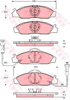 Pastillas de freno delanteras TRW GDB3134