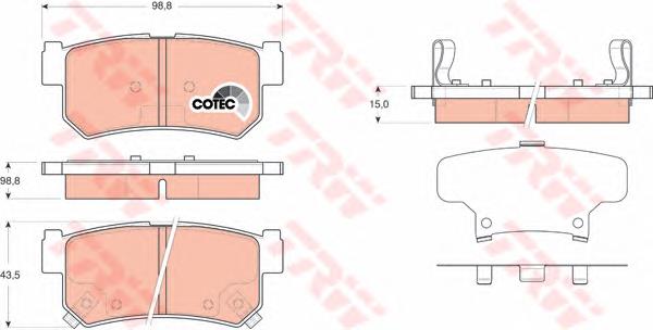 Comprar GDB3366 TRW Pastillas de freno traseras