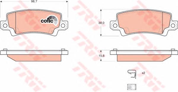 Comprar GDB3289 TRW Pastillas de freno traseras
