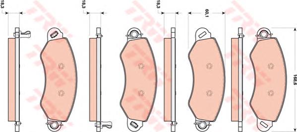 GDB1744 TRW pastillas de freno delanteras