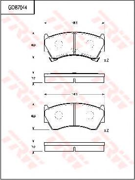 GDB7044 TRW pastillas de freno delanteras
