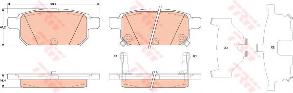 GDB3529 TRW Pastillas freno traseras