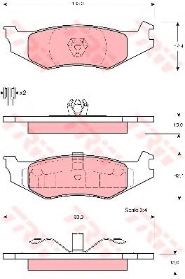 Pastillas de freno traseras GDB4012 TRW