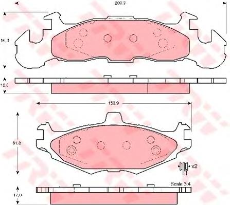 Pastillas de freno delanteras GDB4003 TRW