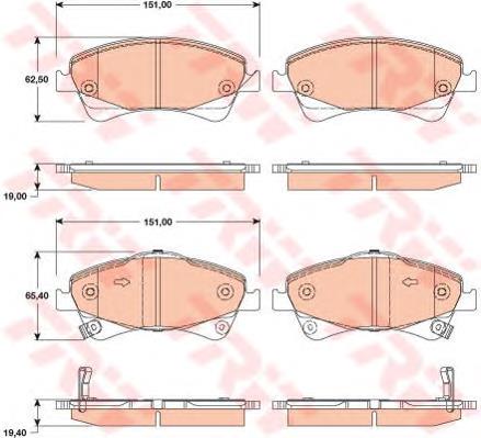 Comprar GDB3479 TRW Pastillas delanteras de freno