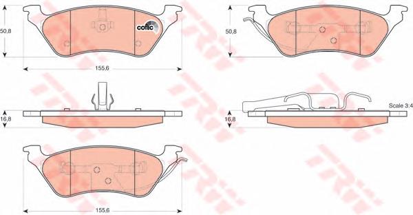 Pastillas de freno traseras GDB4130 TRW