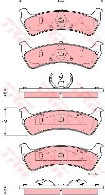 Pastillas de freno traseras GDB4123 TRW