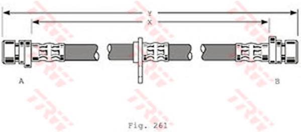 Tubo flexible de frenos trasero derecho PHA367 TRW