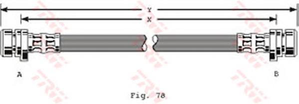 Tubo flexible de frenos trasero PHA258 TRW