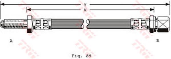 PHB107 TRW tubo flexible de frenos trasero derecho