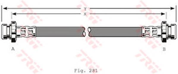 Latiguillo de freno trasero TF1021 Japan Parts