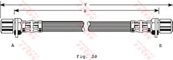 Tubo flexible de frenos trasero PHA146 TRW