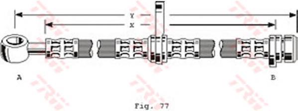 Tubo flexible de frenos delantero izquierdo PHD100 TRW