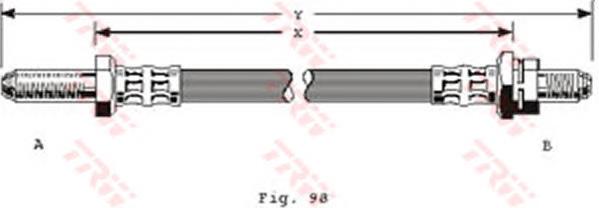 PHC229 TRW tubo flexible de frenos trasero izquierdo
