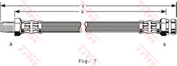 Tubo flexible de frenos trasero PHB244 TRW