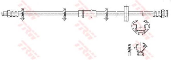 Tubo flexible de frenos delantero TRW PHB242