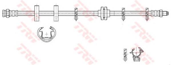 Latiguillos de freno delantero PHB187 TRW
