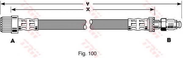 Tubo flexible de frenos delantero TRW PHB186