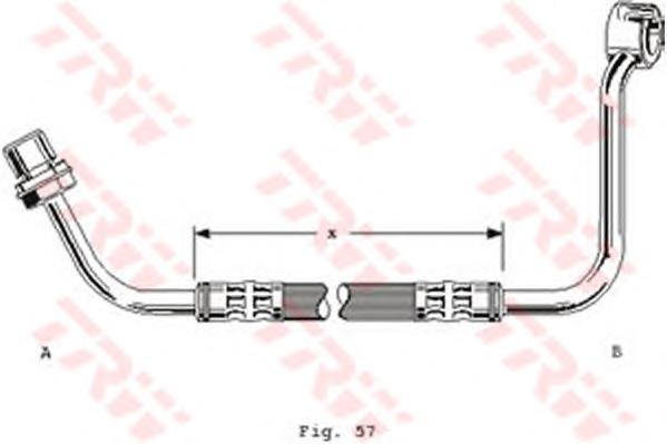 Tubo flexible de frenos delantero izquierdo PHD231 TRW