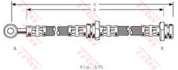 Tubo flexible de frenos delantero derecho PHD215 TRW