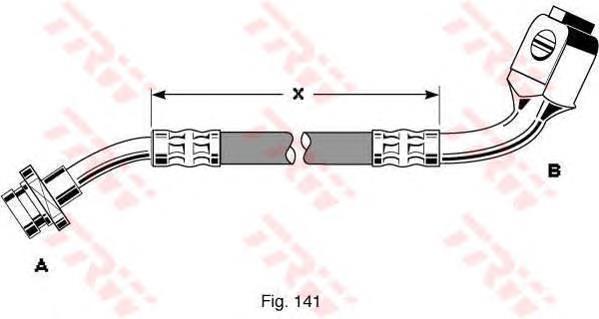 PHD287 TRW tubo flexible de frenos delantero izquierdo