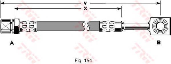 Tubo flexible de frenos delantero TRW PHD288