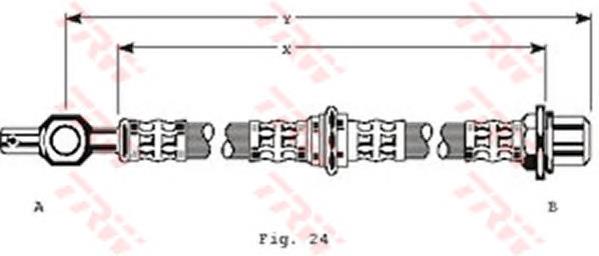 Tubo flexible de frenos delantero izquierdo PHD182 TRW