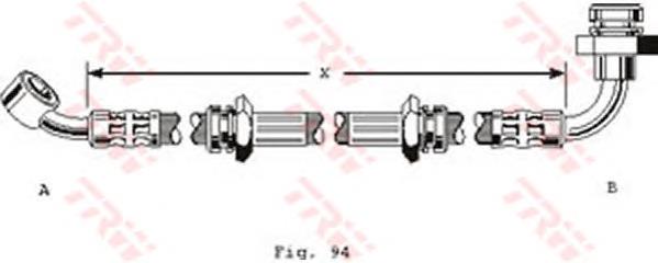 PHD172 TRW tubo flexible de frenos delantero izquierdo