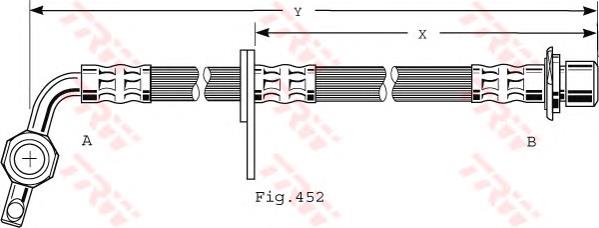 PHD496 TRW tubo flexible de frenos delantero izquierdo