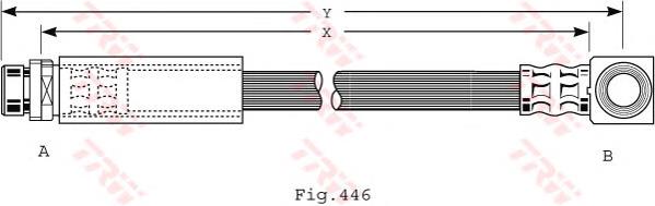 Tubo flexible de frenos trasero PHD475 TRW