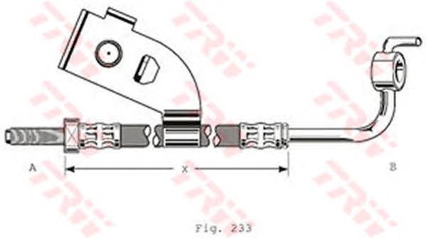 Tubo flexible de frenos delantero derecho PHD342 TRW