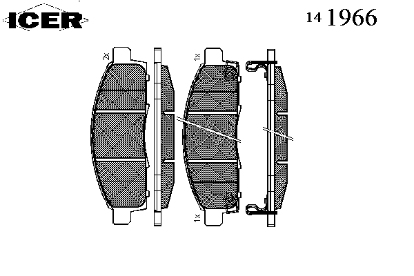 141966 Icer pastillas de freno delanteras