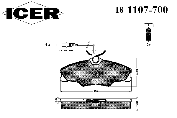 181107-700 Icer pastillas de freno delanteras