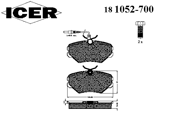 181052-700 Icer pastillas de freno delanteras