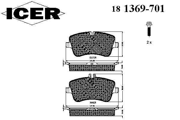 Pastillas de freno delanteras Icer 181369701