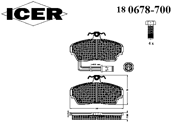 180678-700 Icer pastillas de freno delanteras