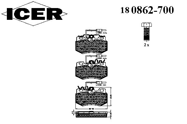 180862-700 Icer pastillas de freno delanteras