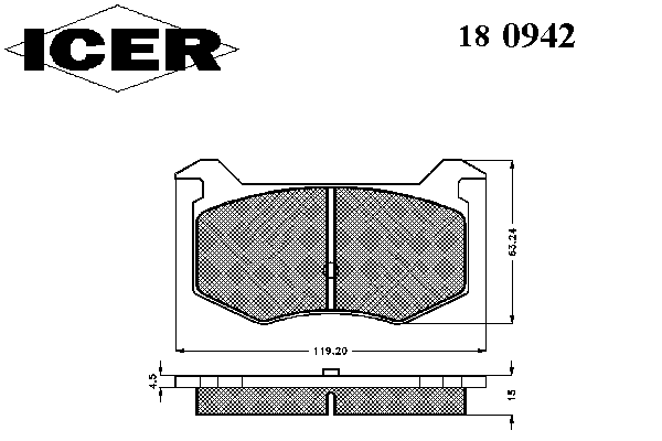 Pastillas de freno delanteras 180942 Icer