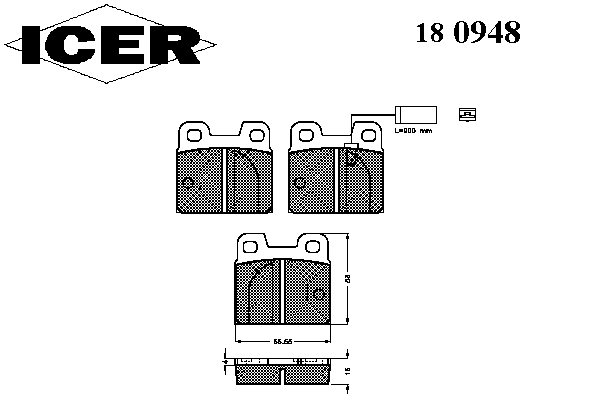 Pastillas de freno traseras 180948 Icer