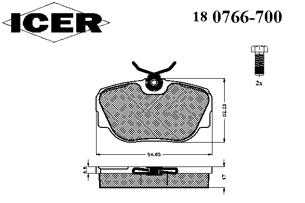 180766-700 Icer pastillas de freno delanteras