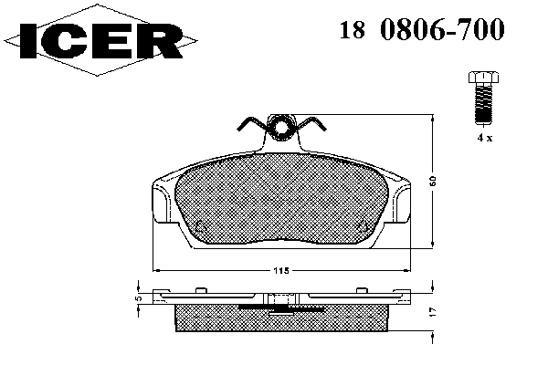 180806-700 Icer pastillas de freno delanteras