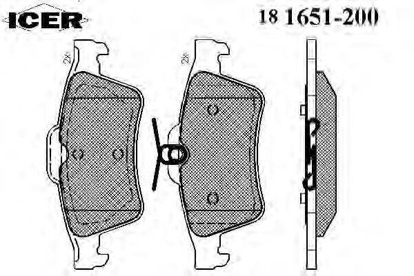 181651-200 Icer pastillas de freno traseras