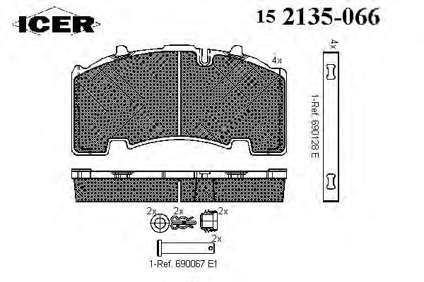 152135-066 Icer pastillas de freno traseras