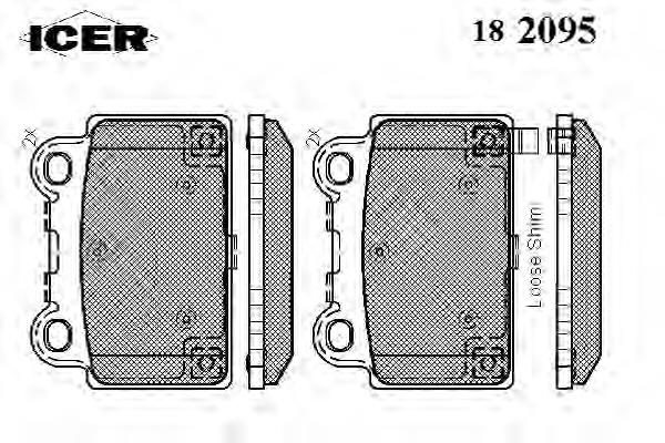 182095 Icer pastillas de freno traseras